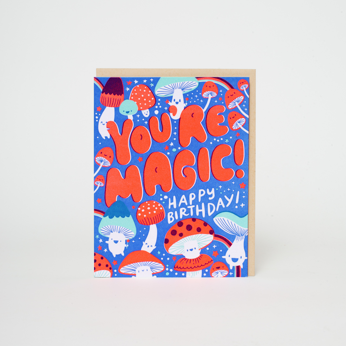 Birthday Magic Mushroom Letterpress Greeting Card - by Hello!Lucky