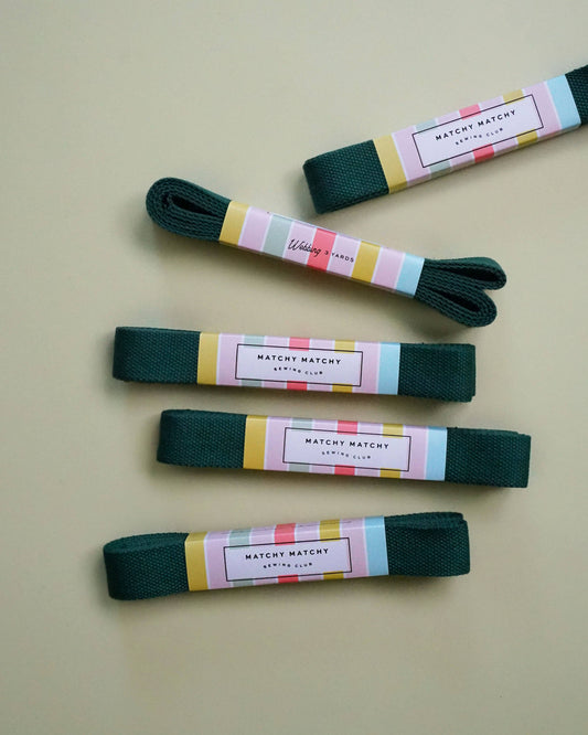 1.25" Webbing Forest Green - Matchy Matchy, Precut 3yd
