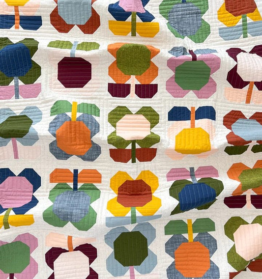 Folk Blooms Quilt Paper Pattern by Pen + Paper Patterns