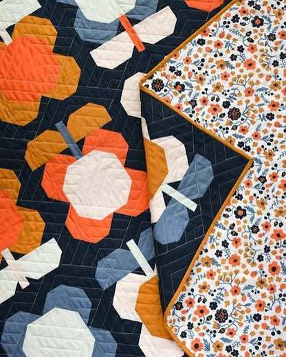 Folk Blooms Quilt Paper Pattern by Pen + Paper Patterns