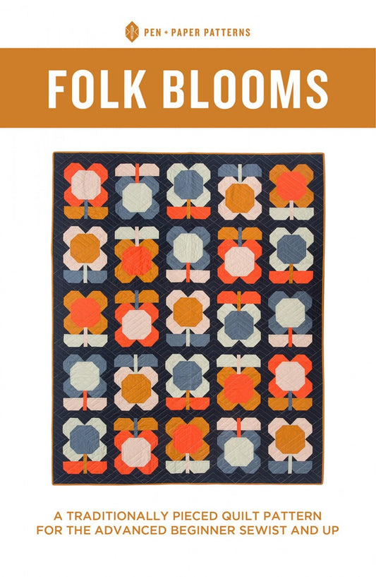 Folk Blooms Quilt Paper Pattern by Pen + Paper Patterns