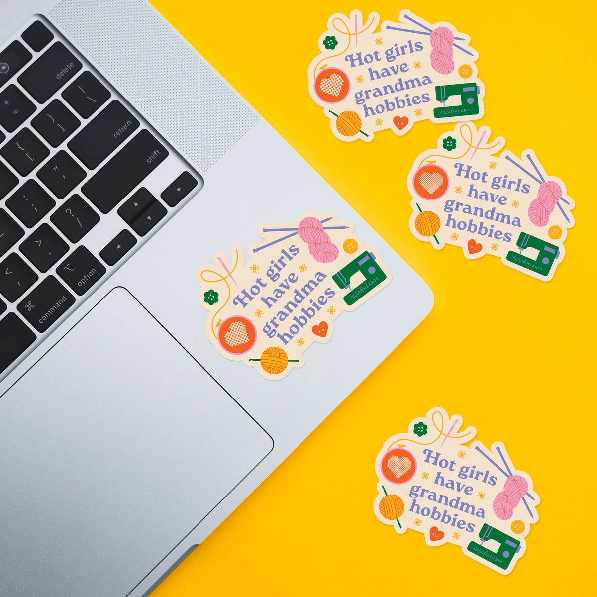 Hot Girls Have Grandma Hobbies - Vinyl Sticker