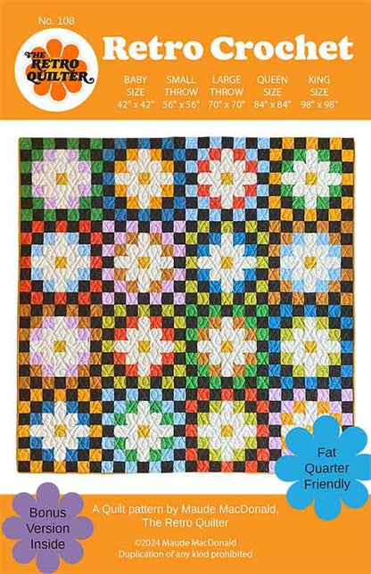 Retro Crochet Quilt Paper Pattern by The Retro Quilter