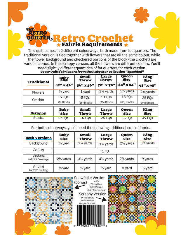 Retro Crochet Quilt Paper Pattern by The Retro Quilter